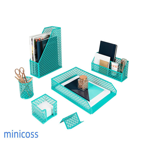 MINICOSS Dark Teal Desk Organizer Set Desk Organizers And Accessories